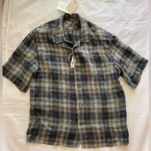 Barena Venezia Solana Romaso 100% Italian Linen Shirt-Antracite GrayIT 50 (US L)